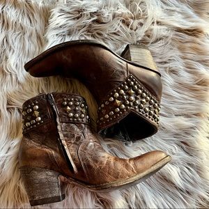 Brown Studded Ankle Boots 7 - Old Gringo